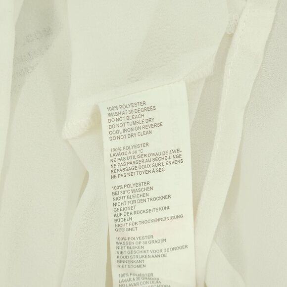 NWT Boohoo Cowl Neck Chiffon Ivory Blouse  Size 4 - Picture 8 of 11